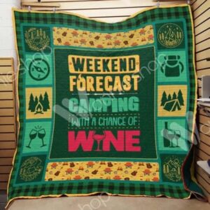 Camping With Wine Quilt Blanket  Quilt